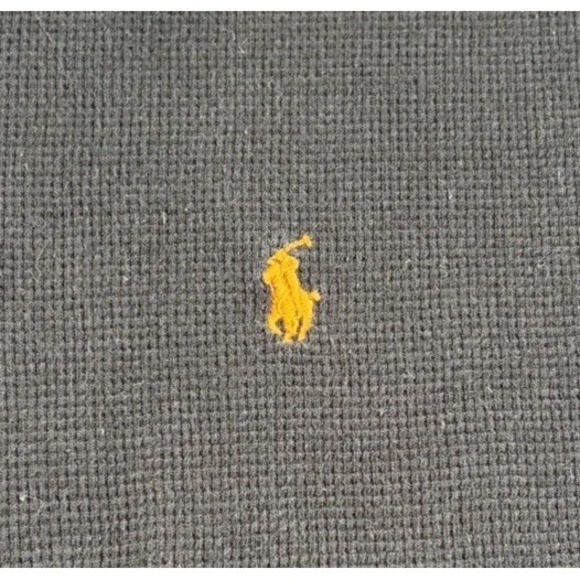 Polo Ralph Lauren Men's Large Thermal Waffle Knit Shirt Black Cotton Sleepwear - Picture 3 of 7